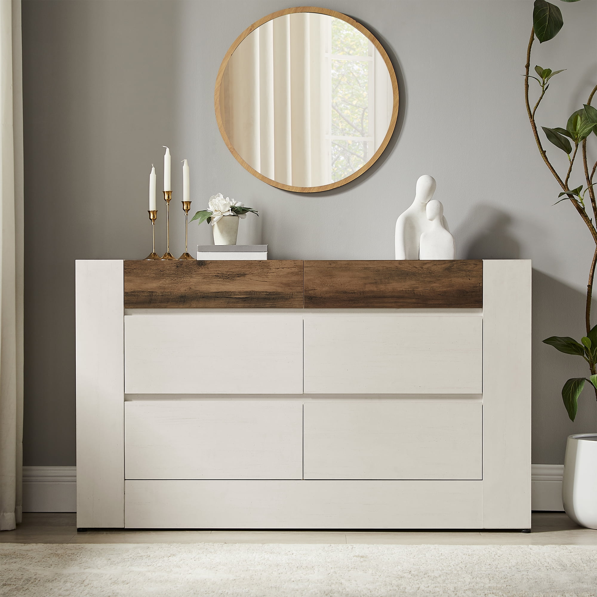 minimalist 6 drawer dresser Modern Minimalist 6 - Drawer Dresser With Wave