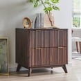 thumbnail image 1 of Keywhat Lateral File Cabinets with 2 Drawers, Modern Large Filing Organization with Fluted Texture Design for Letter/Legal/A4 Size Files, Home Office, Dark Walnut, 1 of 6