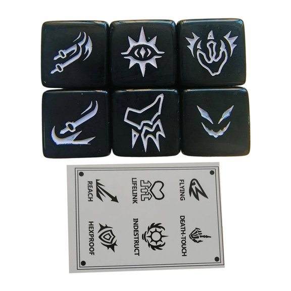 Keyword Pattern Six Sided Dices Acrylic Role Playing Game Dices Math Counting Teaching Tool for Board Game and Party