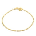 thumbnail image 1 of Kezef 14K Gold Plated Sterling Silver Figaro Chain Bracelet 7'' inch, 2mm, Tarnish Resistant, 1 of 6