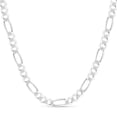 thumbnail image 1 of Solid Sterling Silver 10mm Men's Italian Figaro Chain 16” inch Necklace, 1 of 7