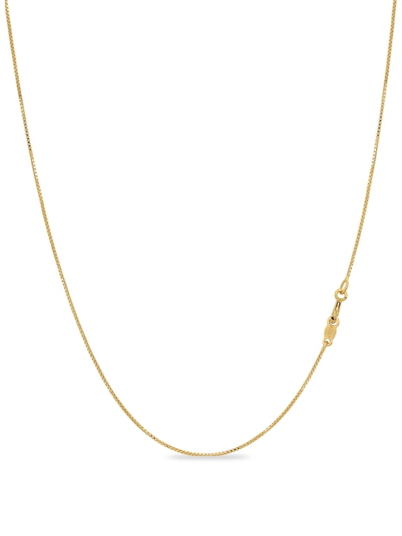 18K Gold Plated Sterling Silver .7mm Sturdy Thin Box Chain Necklace Nickel Free Made in Italy 20" inch