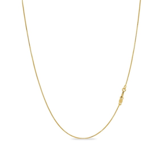 Kezef 18K Gold Plated Sterling Silver .7mm Sturdy Thin Box Chain Necklace Nickel Free Made in Italy 28" inch