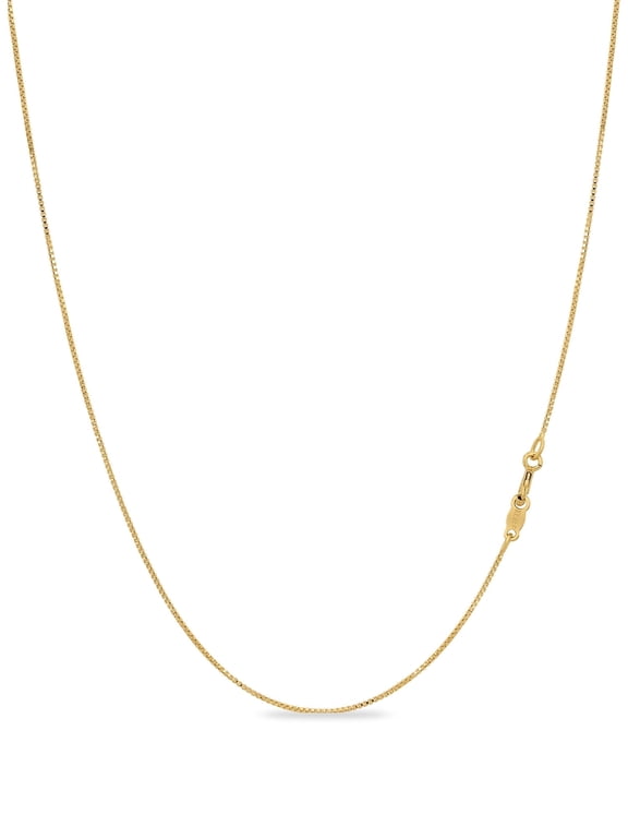 18K Gold Plated Sterling Silver .7mm Sturdy Thin Box Chain Necklace Nickel Free Made in Italy 30" inch