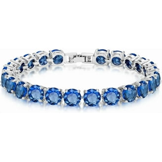 Kezef Aquamarine Cubic Zirconia Tennis Bracelet for Women Oval