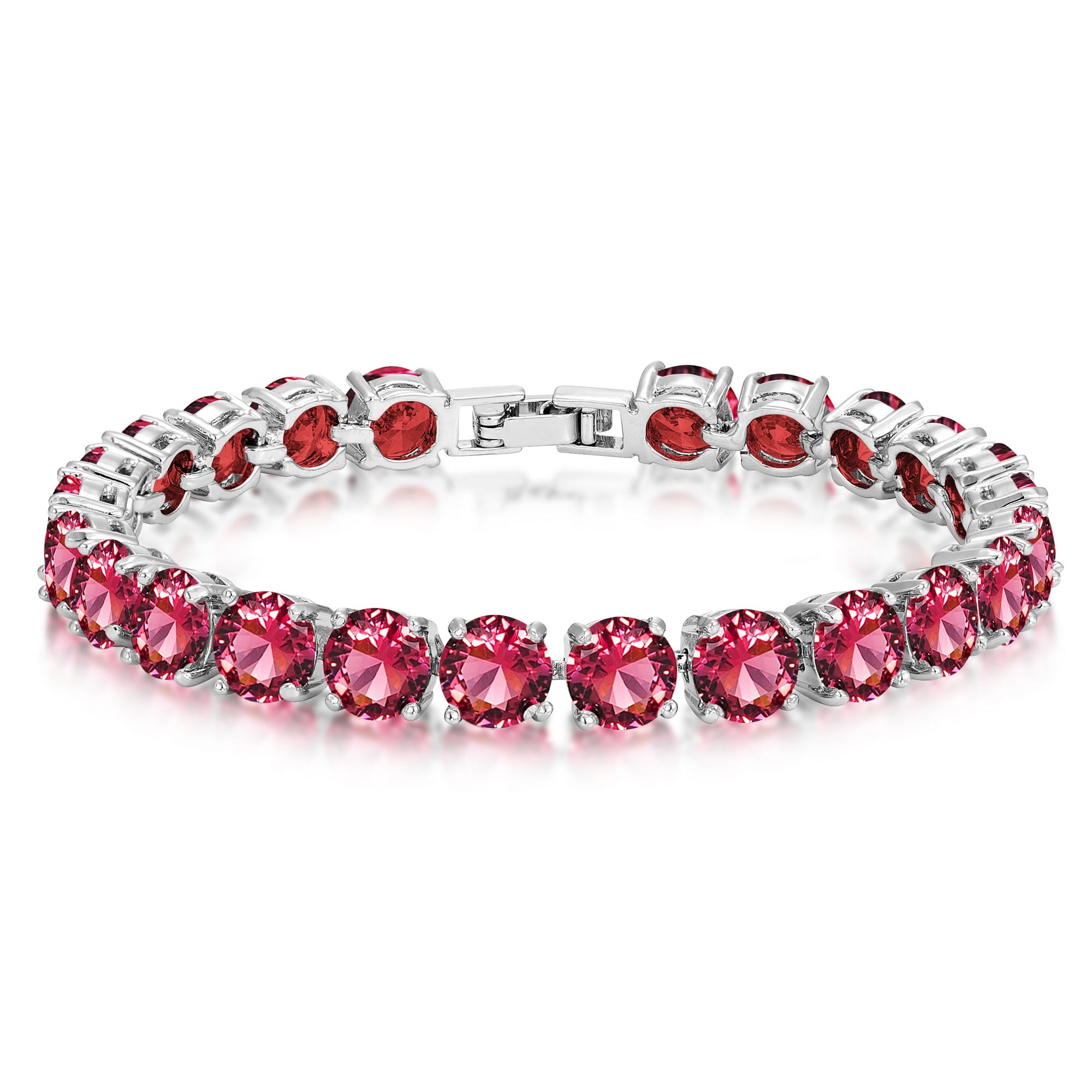 Ruby Bracelet - Oval 8.25 Ct. - 14K White Gold #J7999 | The Natural Ruby  Company