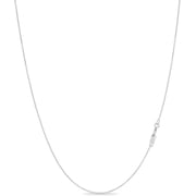 925 Sterling Silver Box Chain Necklace .7mm Sturdy Thin Nickel Free Made in Italy 17" inch