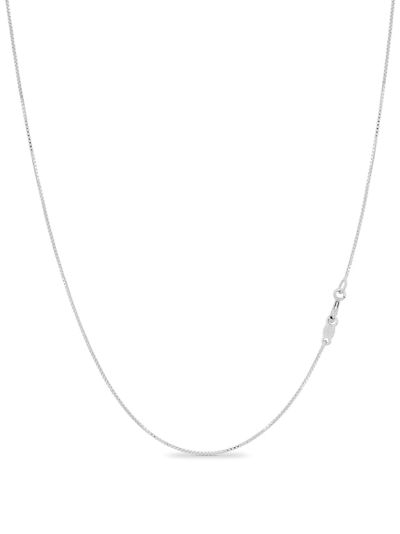 925 Sterling Silver Box Chain Necklace.7mm Sturdy Thin Nickel Free Made in Italy 26" inch