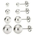 thumbnail image 1 of Kezef 925 Sterling Silver High Polish Smooth Round Ball Stud Earring 4-Size Set - 2mm, 4mm, 6mm, 8mm, 1 of 8