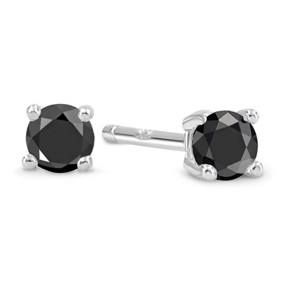 Kezef 925 Sterling Silver Stud Solitaire Earrings - Black Cubic Zirconia Gemstone - 3mm - Perfect for Women, Men