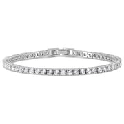 Kezef CZ Tennis Bracelet for Women – 3mm Cubic Zirconia, 14K White Gold Plated over Brass, 6.5 inch Tennis Bracelet