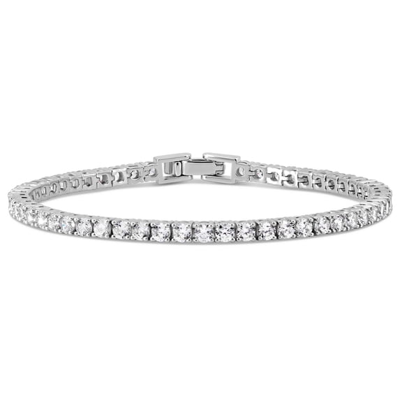 Kezef CZ Tennis Bracelet for Women – 3mm Cubic Zirconia, 14K White Gold Plated over Brass, 6.5 inch Tennis Bracelet