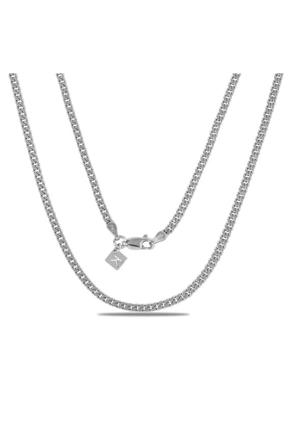 Silver Chain Necklace for Men & Women – 3mm Cuban Link, Solid 925 Sterling Silver, Italian Made, Hypoallergenic, Tarnish Resistant, 28 Inch