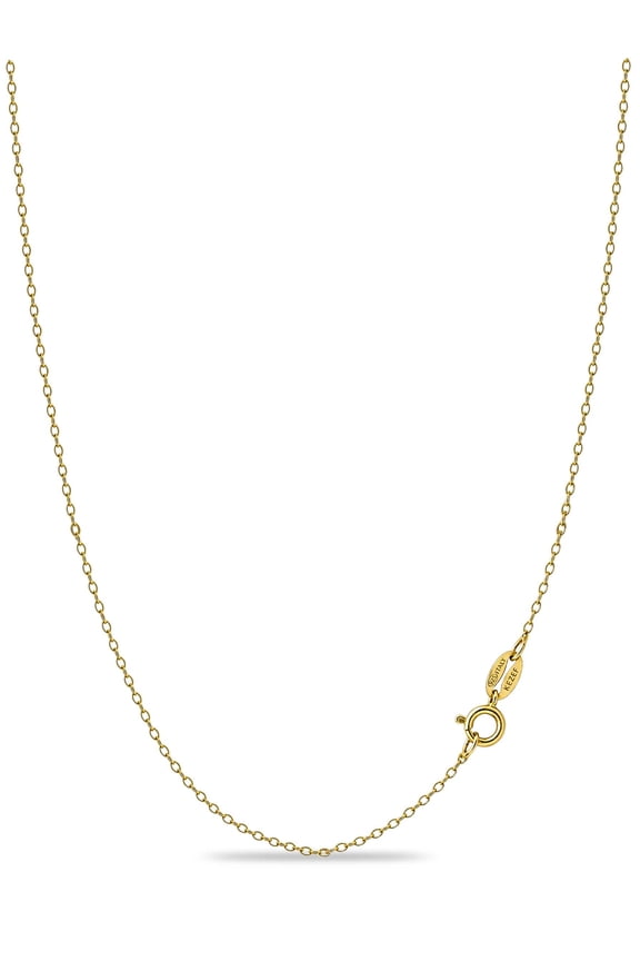 Gold Chain Necklace for Women, 18K Gold-Plated Sterling Silver, 1mm Cable Chain, 22 Inch, Spring-Ring Clasp, Made in Italy
