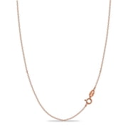 Kezef Rose Gold Chain Necklace for Women, Rose Gold-Plated Sterling Silver, 1mm Cable Chain, 16 Inch, Spring-Ring Clasp, Made in Italy