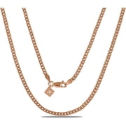 Kezef Rose Gold Chain Necklace for Men & Women   3mm Cuban Link, Rose Gold-Plated Sterling Silver, Italian Made, Hypoallergenic, Tarnish Resistant, 22 Inch