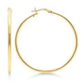 thumbnail image 1 of Gold Plated Sterling Silver 2mm Hoop Earrings - 45mm (1 3/4"") Diameter, 1 of 7