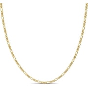 Kezef Gold Plated Sterling Silver Figaro Chain Link Necklace Italian 2mm 36 inch