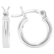 Lightweight Hoop Earrings, 925 Sterling Silver, 12mm Diameter