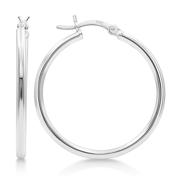 Kezef Lightweight Hoop Earrings, 925 Sterling Silver
