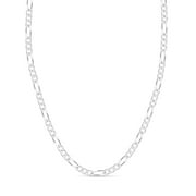 KEZEF Men's 5.5mm 150 Gauge Figaro Chain Solid .925 Sterling Silver Necklace , 22" inches