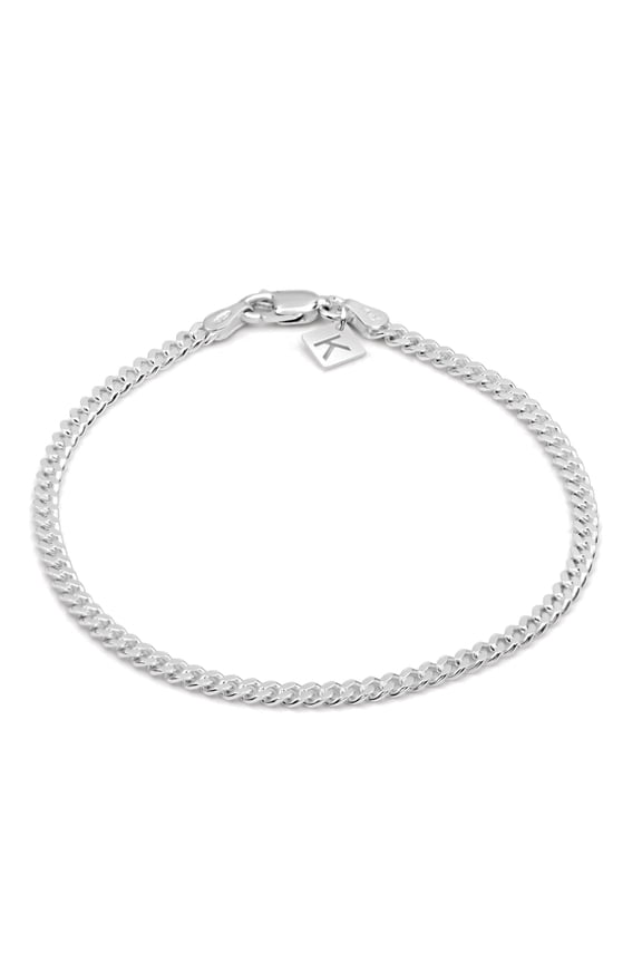Silver Chain Bracelet for Men & Women – 3mm Cuban Link, Solid 925 Sterling Silver, Italian Made, Hypoallergenic, Tarnish Resistant, 7.5 Inch