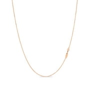 KEZEF Rose Gold Plated Sterling Silver .7mm Sturdy Thin Box Chain Necklace Nickel Free Made in Italy 12" inch
