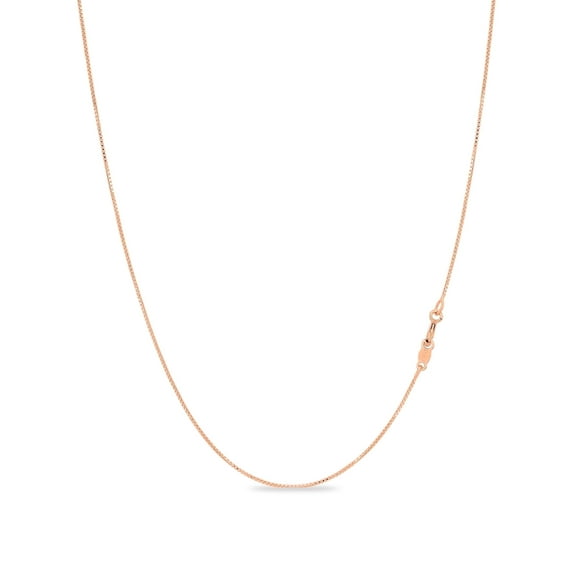 Kezef Rose Gold Plated Sterling Silver .7mm Sturdy Thin Box Chain Necklace Nickel Free Made in Italy 26" inch
