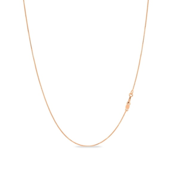 Kezef Rose Gold Plated Sterling Silver .7mm Sturdy Thin Box Chain Necklace Nickel Free Made in Italy 36" inch