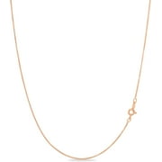 Rose Gold Plated Sterling Silver Necklace - 1mm Box Chain - Hypoallergenic and Tarnish Resistant - Classic Design and Comfortable Fit - 12"