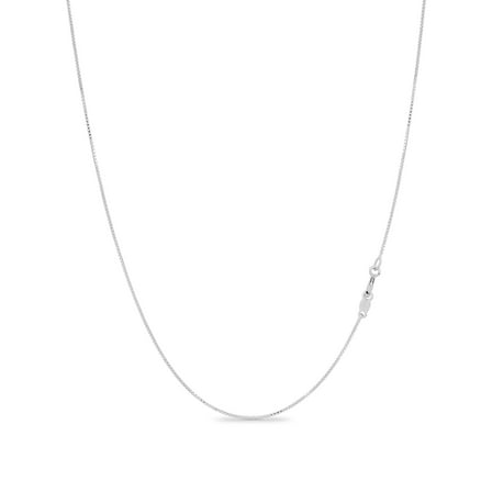 Kezef Solid Sterling Silver .7mm Thin Box Chain Necklace Made in Italy 12" inch