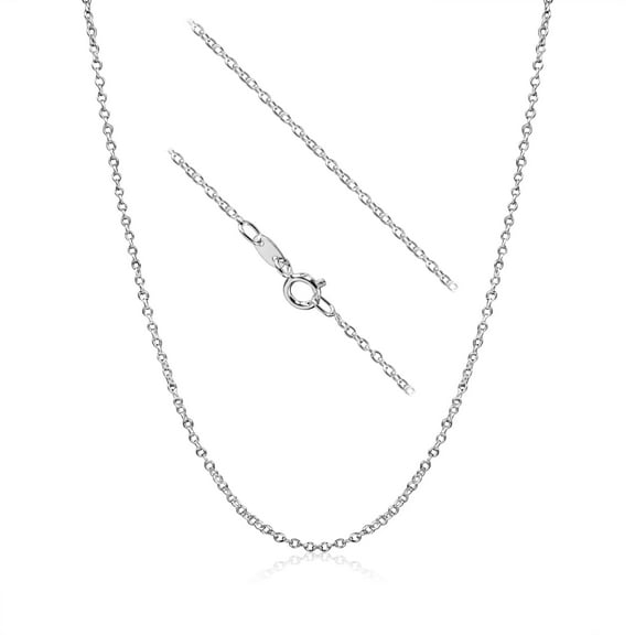Kezef Sterling Silver 1.5mm Cable Chain Necklace 18 inch
