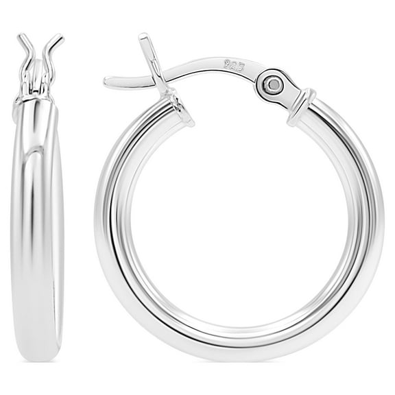 Kezef Women's Sterling Silver Hoop Earrings - 925 Earring Hoops - Hypoallergenic - 18mm