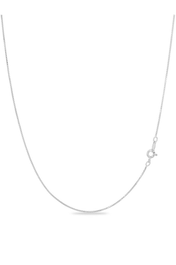Sterling Silver Necklace - 1mm Box Chain - Hypoallergenic and Tarnish Resistant - Classic Design, Comfortable Fit - 16"