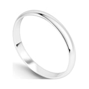 Kezef Sterling Silver Wedding Band Ring for Men and Women   2mm Dome Band, 925 Silver Comfort-Fit Ring Size 7, Classic Everyday Jewelry Essential