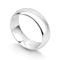 Kezef Sterling Silver Wedding Band Ring for Men and Women – 6mm Dome Band, 925 Silver Comfort-Fit Ring Size 15, Classic Everyday Jewelry Essential