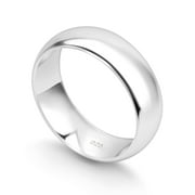 Kezef Sterling Silver Wedding Band Ring for Men and Women   6mm Dome Band, 925 Silver Comfort-Fit Ring Size 7, Classic Everyday Jewelry Essential