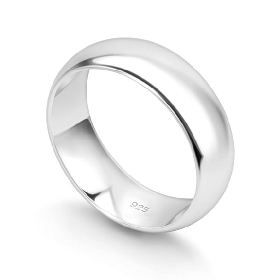 Kezef Sterling Silver Wedding Band Ring for Men and Women – 6mm Dome Band, 925 Silver Comfort-Fit Ring Size 9, Classic Everyday Jewelry Essential