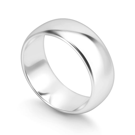 Kezef Sterling Silver Wedding Band Ring for Men and Women – 7mm Dome Band, 925 Silver Comfort-Fit Ring Size 10, Classic Everyday Jewelry Essential