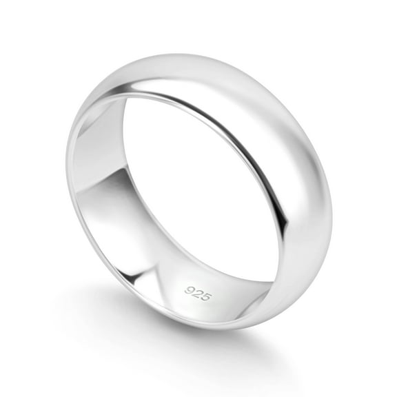 Kezef Sterling Silver Wedding Band Ring for Men and Women – 6mm Dome Band, 925 Silver Comfort-Fit Ring Size 12.5, Classic Everyday Jewelry Essential
