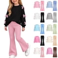 thumbnail image 1 of Kezqiaxn 2 Piece Winter Outfit for Girls Cute Bowknot Pullover Sweatshirt and Flared Pants Matching Sets Teen Girl Clothes Size 5-15, 1 of 8
