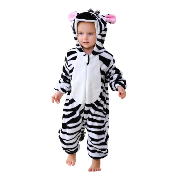 Kezqiaxn 3T Boy Clothes Animal Costume Flannel Romper Fall Winter Warm Long Sleeve Hooded Jumpsuits with Zipper Newborn Onesies