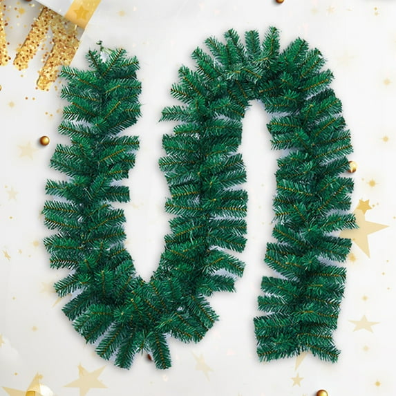 Kezqiaxn 8.86Ft Christmas Garland Artificial Plants Christmas Decorations Outdoor Indoor Xmas Premium Quality Home Garden Artificial Greenery, Soft Twist Party Decorations Green