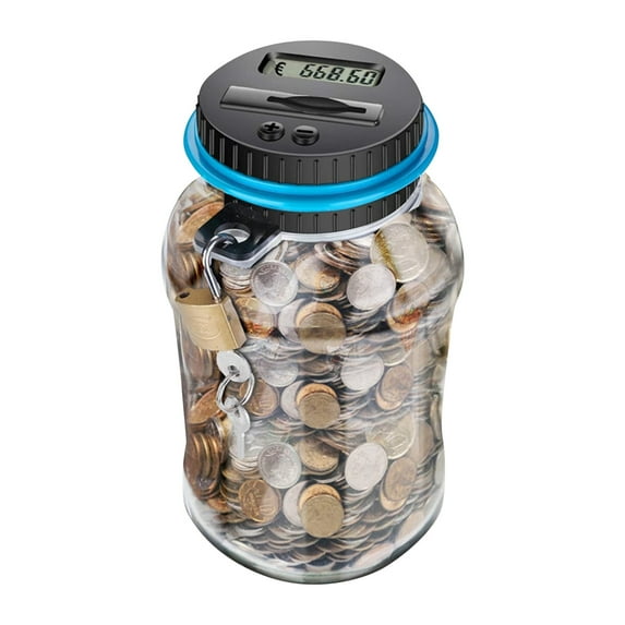 Kezqiaxn Alcancia Clear Digital Bank Coin Counter LCD Counting Money Jar Change Gift