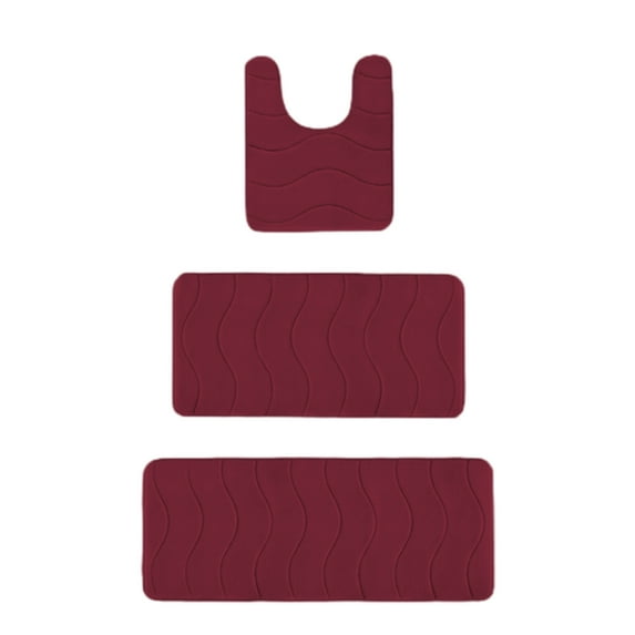 Kezqiaxn Bath Mat Set Clearance Bathroom Rugs Non-Slip Bath Mat Toilet Rugs U Shaped Toilet Mats Doormat Household Carpet Absorbent Bathroom Mats Quick Dry Wine