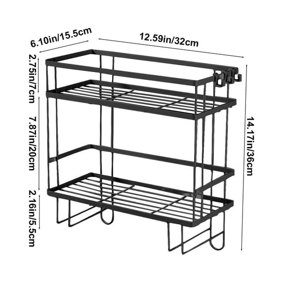 Kezqiaxn Bathroom Organizers and Storage Toilet Tank Rack Multifunctional Bathroom Shower Storage Rack Toilet Top Rack Black