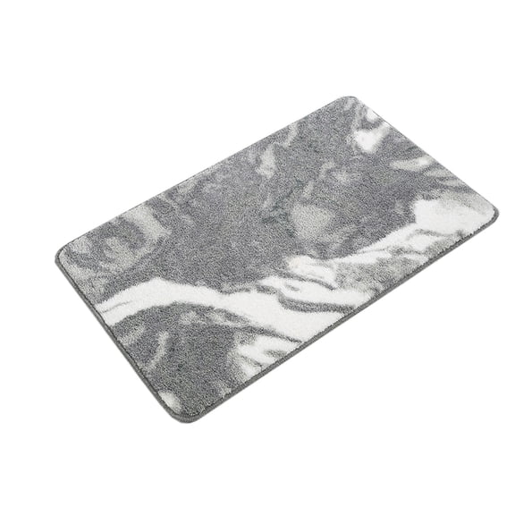 Kezqiaxn Bathroom Rugs Bathroom Floor Mat Microfiber Inkjet Printing Bathroom Absorbent Foot Mat Bedroom Door Mat Non Slip Mat Flocked Carpet Geometric Pattern Gray