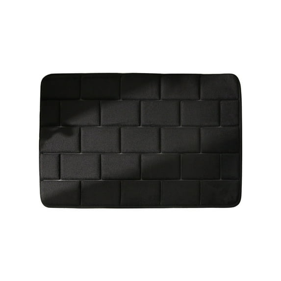 Kezqiaxn Bathroom Rugs Bathroom Water-Absorbent Door Mat Quick-Dry Entry Mat for Shower Room Solid Color Non-Slip Rug for Toilet Entrance Black