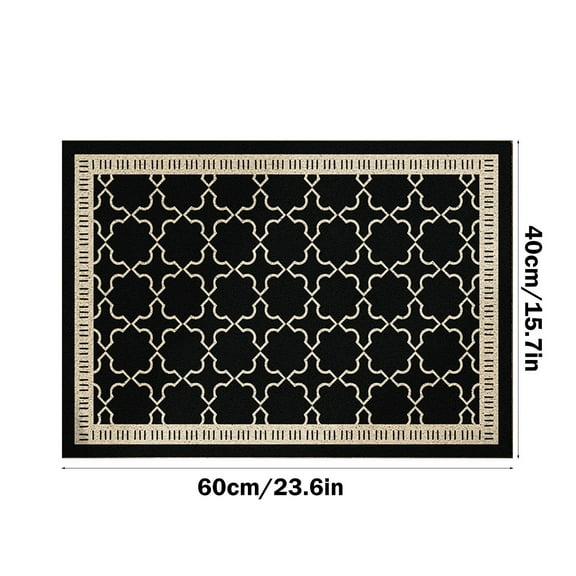 Kezqiaxn Bathroom Rugs Door Mat Indoor Entryway Rug Dirt Trapper Door Mats Non-Slip Machine Washable Rubber Absorbent Door Mats Great for Entryway Garden Hallway Black