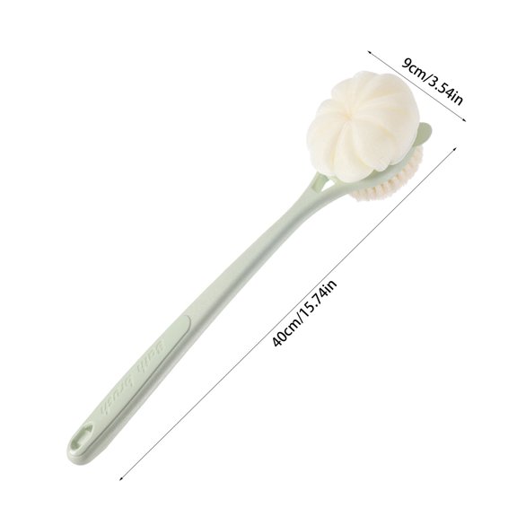 Kezqiaxn Bathroom Supplies Shower Brush with Long Handle Soft Body Brush Back Scrubbers for Shower Gentle Exfoliation and Improved Skin Health Suitable for Men and Women Green